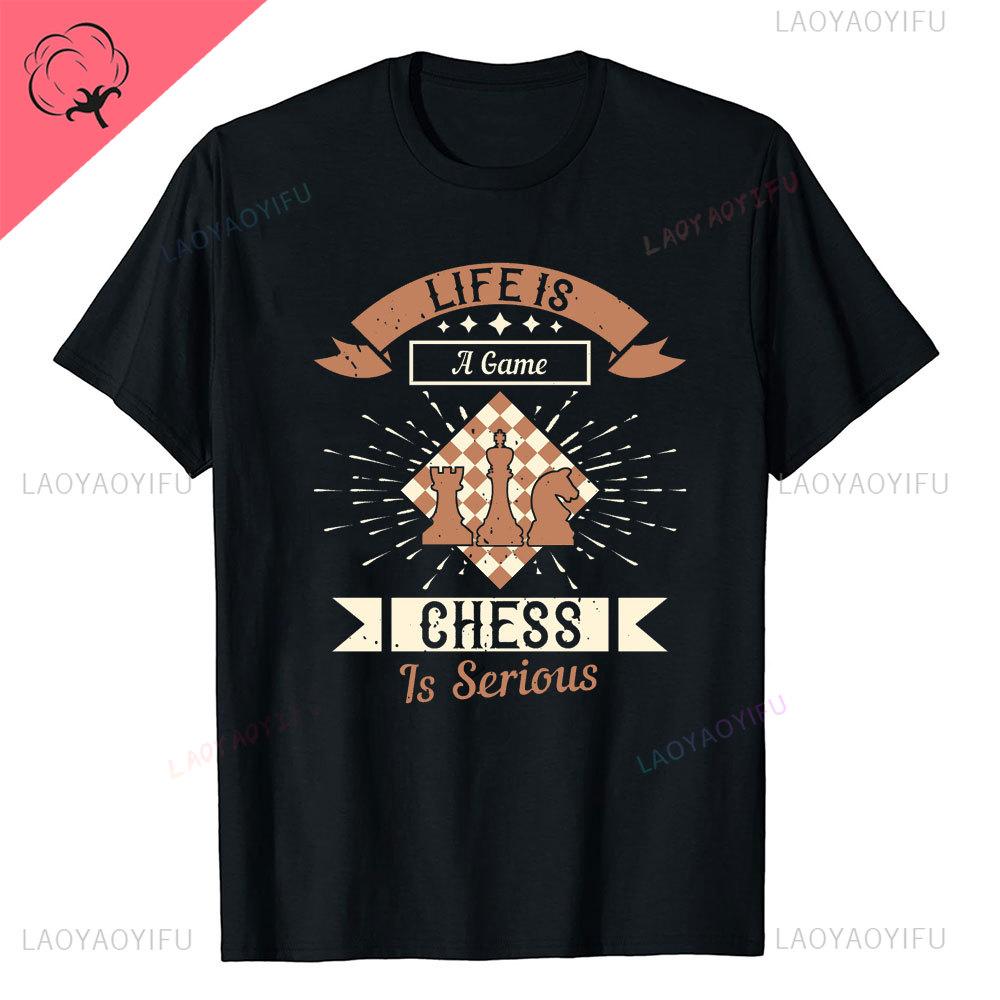 Chess Is Life Cat and Mouse Playing T Shirt New Arrival Funny Short Sleeves Oneck Fashion Unique Harajuku Aesthetic Tops Tee