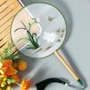 Antique Embroidery Circular Fan Chinese Style Cheongsam Fan Women's Double-Sided Embroidered Transparent round Long Handle Ancient Chinese Clothing