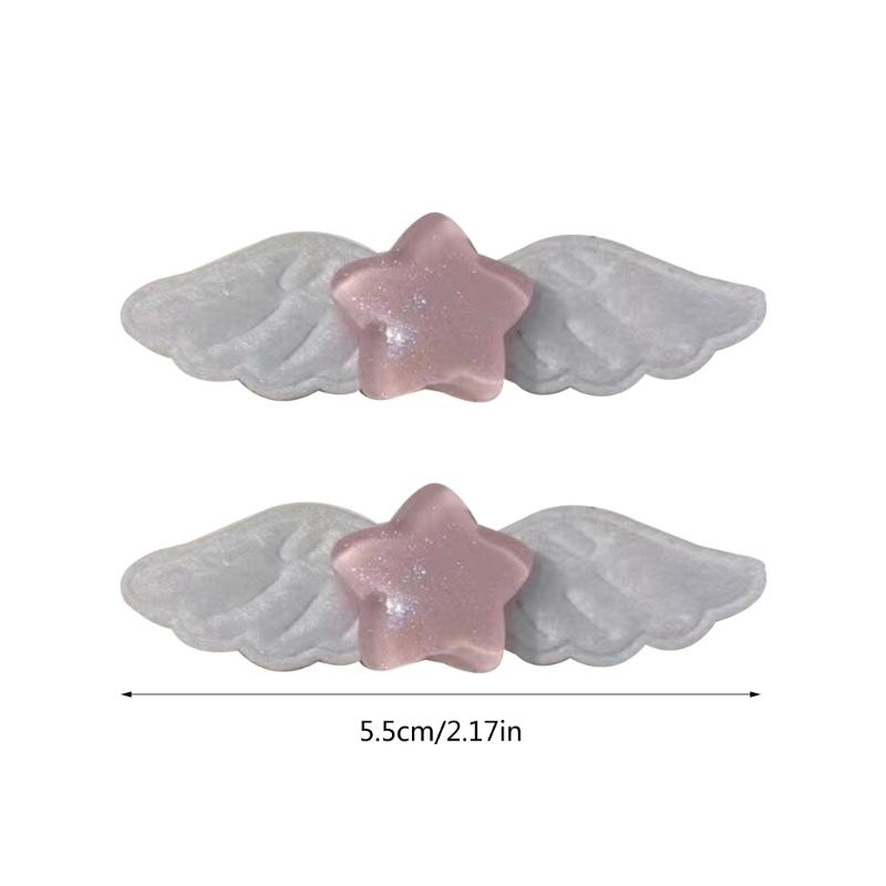2pcs Lovely Pill Star Wings Hair Clip Hairpins Fashion Hair Barrettes Sweet Headpiece Hair Accessories for Women Girls