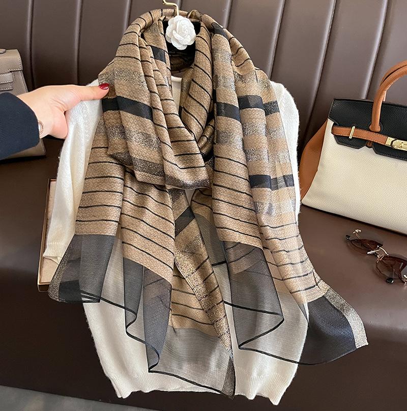 Silk Wool Scarf Shawls and Wraps for Women Foulard Headkerchief Luxury Brand Hijab New Lady Pashmina Scarves Bandana Poncho