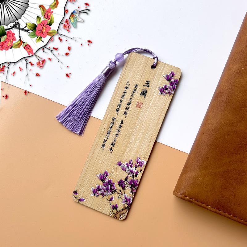 Classical Chinese Flower Bookmark: Creative Gift & Exquisite Souvenir 14x5