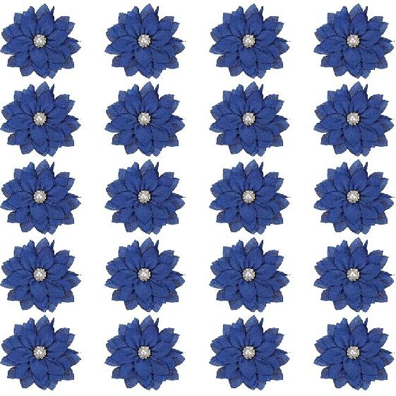 PATIKIL Fabric Brooches Flowers, Fabric Flowers for Brooch Pin Sewing Fabric Appliques Headband Embellishments with A Pearl