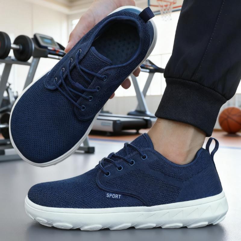 Men's Wide Toe Shoes Breathable Mesh Cushioning Lightweight Comfortable Sneakers Marathon Running Shoe Minimalist Big Foot Shoes