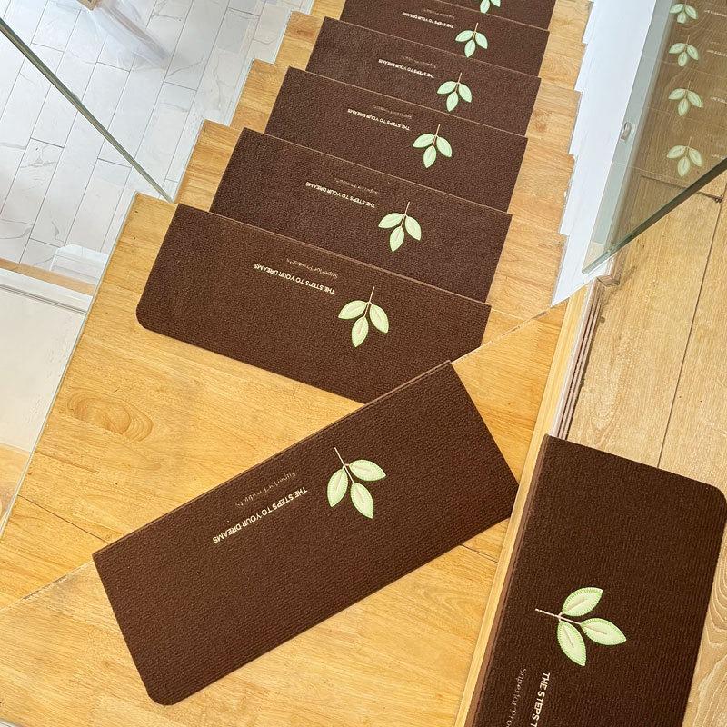 Luminous Self-Adhesive Stair Tread Mats - Splicable, Glue-Free, Solid Wood Protection Carpets