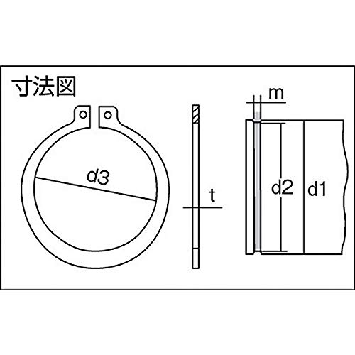 TRUSCO Snap Ring Shaft Stainless Steel Size S-20 10 Pieces B90-0020