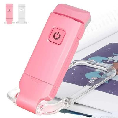 Luce di lettura per libri ricaricabile USB a LED Luminosità regolabile Protezione per gli occhi Luce per libri con clip Luce di lettura segnalibro portatile