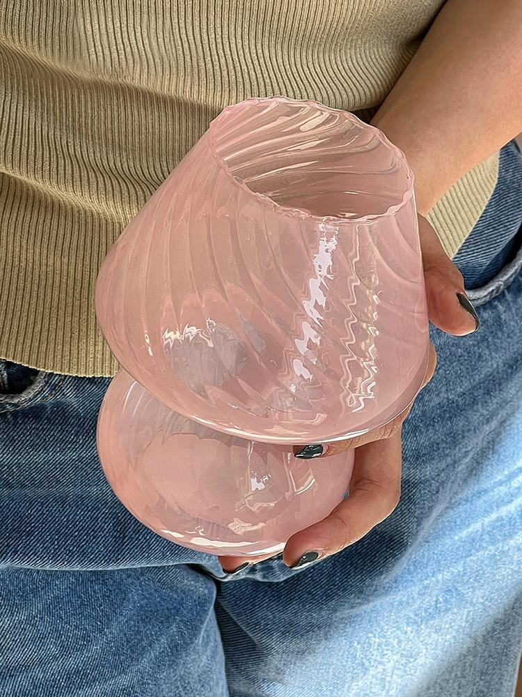 Glass Cute Mushroom Table Lamp Small Vase Flower Arranger Dining Table Top INS Style Ornaments Flower Vase Vintage Home Decor