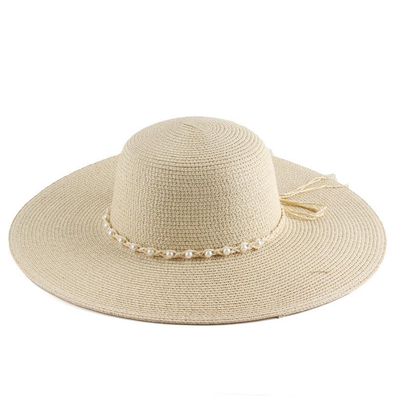 Simple style spring and summer women's dome big straw hat pastoral style leisure outdoor visor travel hat sun hat