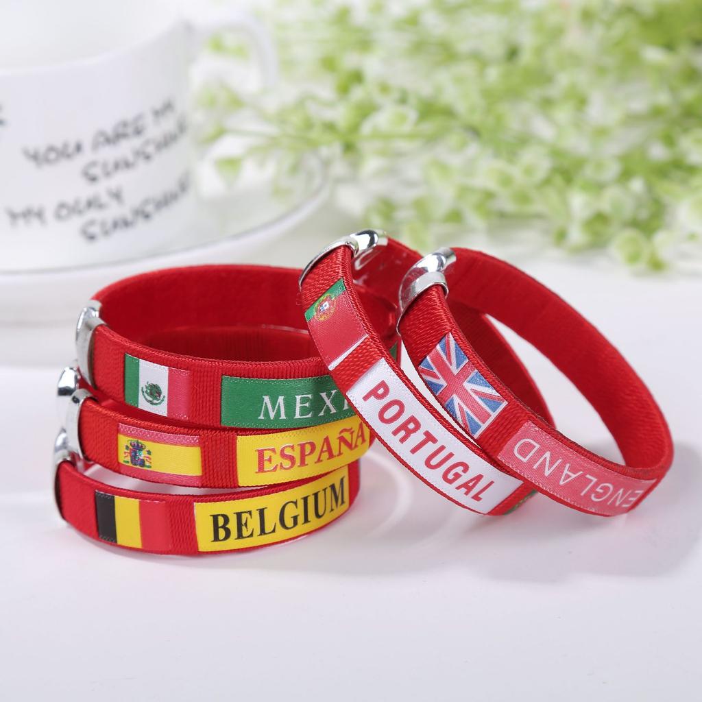 2026 World Cup Flag Bracelet Spain Sports Wristband Embroidered Bracelet Fan Supplies