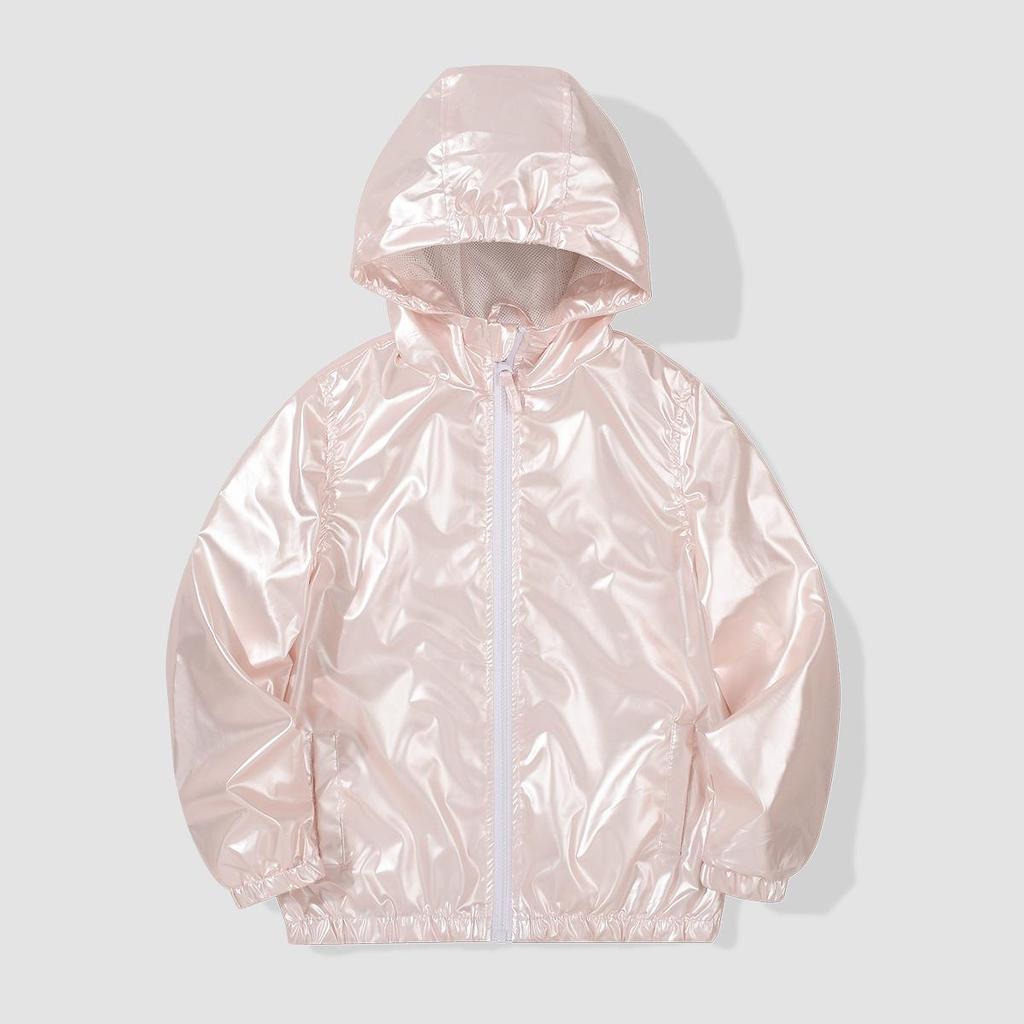 Children's Princess Hooded Windbreaker Jacket - Spring/Autumn 2025 Collection, Cute Zipper Design for Medium and Large Kids.