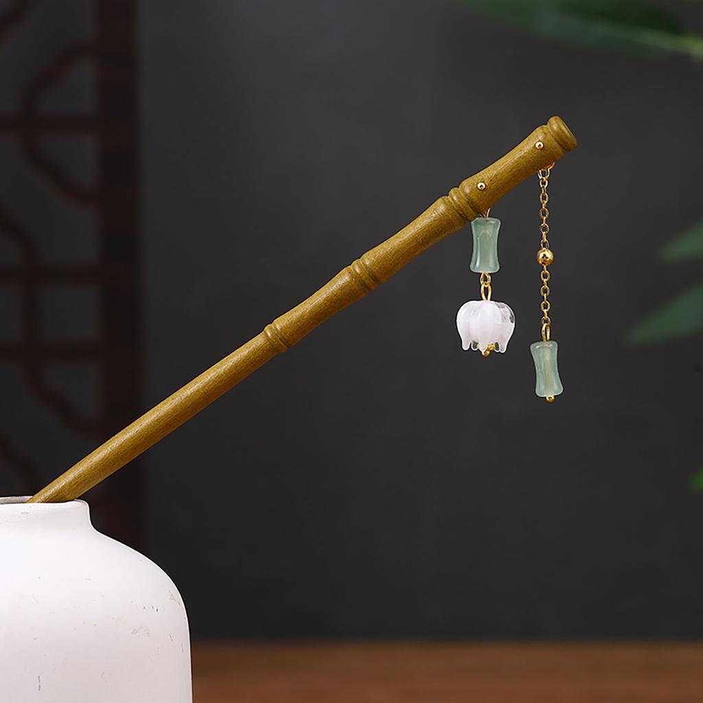 Chinese Style Hair Stick Hairpin Handmade Wood Headpiece Updo Hair Styling Tool for Women Girls Party Head Decor