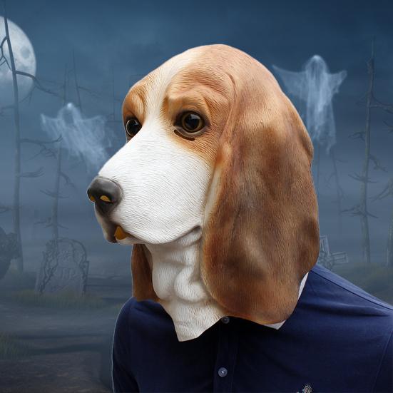 Halloweenowa Osłona Twarzy Przyjazna dla Skóry Odporna na Zużycie Emulsja Głowa Psa Zwierzęca Osłona Twarzy do Domu