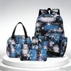 Set Zaino con Stampa Fiocco di Neve Degradé 3 Pezzi, Zaino Scolastico Impermeabile con Borsa Pranzo e Astuccio