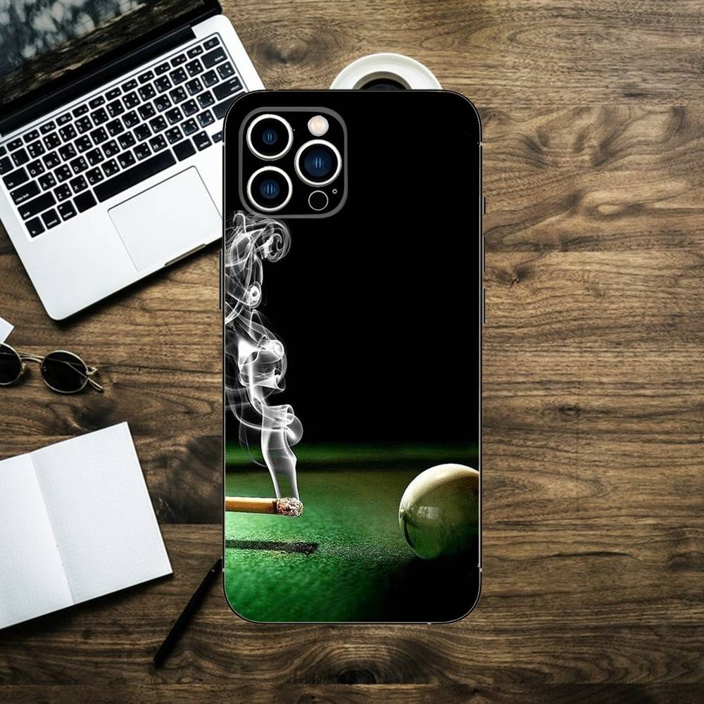 Billiards Ball Snooker Phone Case For iPhone 16,15,14,13,12,11,XS,XR,X,8,7,Pro,Max,Plus,mini Silicone Black Cover