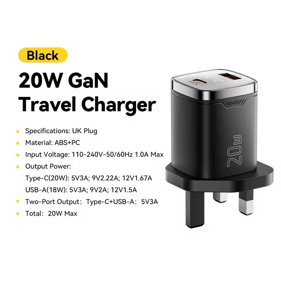 Essager GaN 20W USB Type C Charger Digital Display PD Fast Charging QC 3.0 Quick Charger For iPhone 16 15 14 Pro iPad Charging