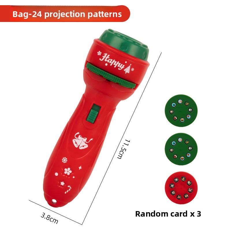 Non-Toxic 3-10 Cards Christmas Cartoon Projection Flashlight Creative Children Flashlight Toy Projector Baby Toys Bedtime Story Book Toy