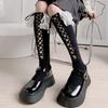 Women's Lace Trim Socks Sweet Lolita Socks Cosplay Stockings Tie Up Cotton Socks