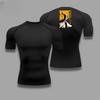 Men Summer Athletic Compression T-Shirt Breathable Quick-Dry High-Elasticity Short Sleeve with Bold Bleach Graphic Gym Running