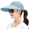 Gardening UV Full Sun Ponytail Wide Work Summer Light Blue [Mukeyo] Hat, Protection, Protection, Hat, Foldable, Hat, Brim, Hat, Visor, Hat, Women's,