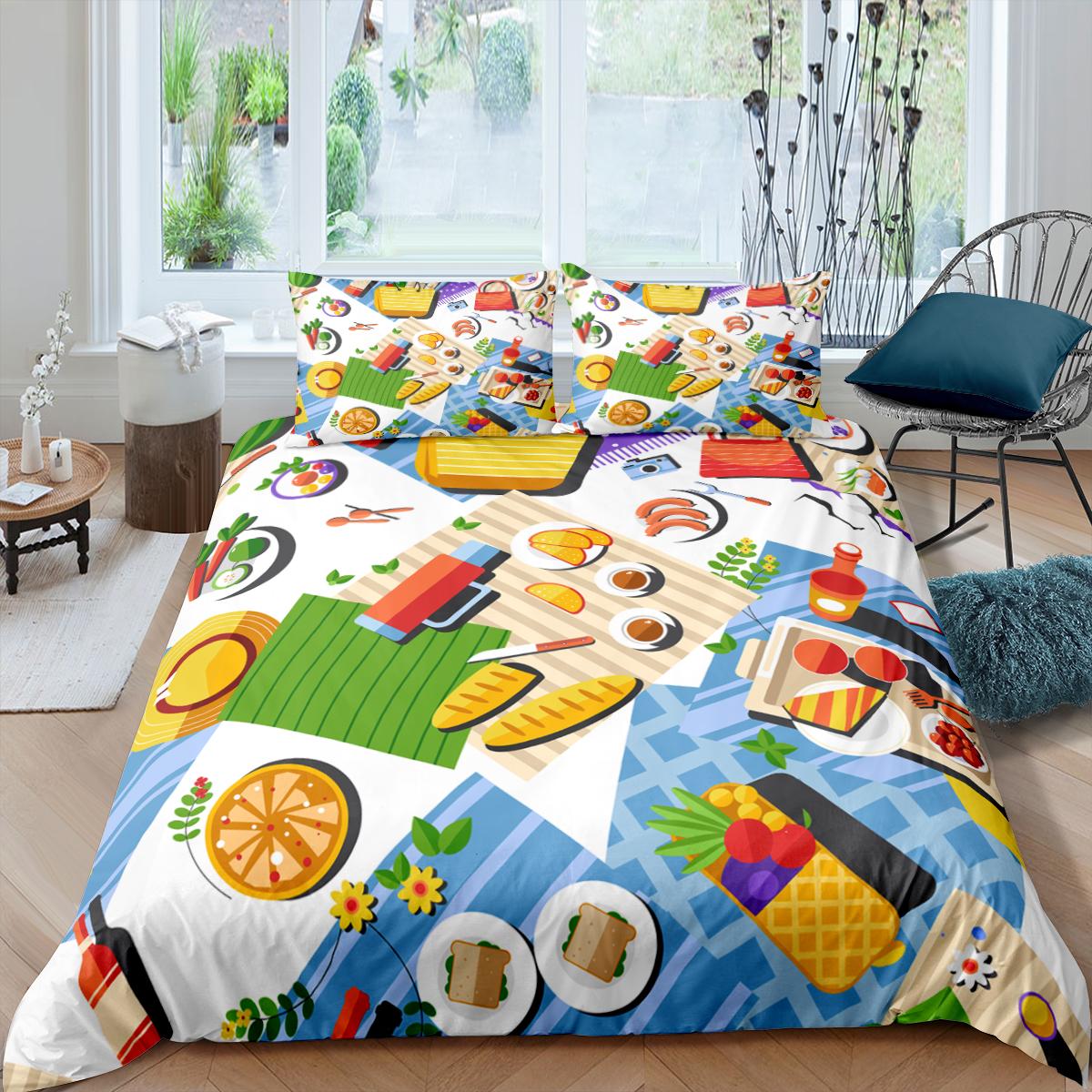 

Coffee Cake King Queen Duvet Cover Lovely Afternoon Tea Drawing Bedding Set For Adult Western Drink 2/3pcs Polyester Quilt Cover EU single(135x200cm)