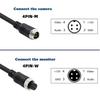 Cable Plug Adapter 4Pin Aviation Head Male/Female to RCA AV/Female DC Multiple  Converter For Car Rear Backup Camera Monitor