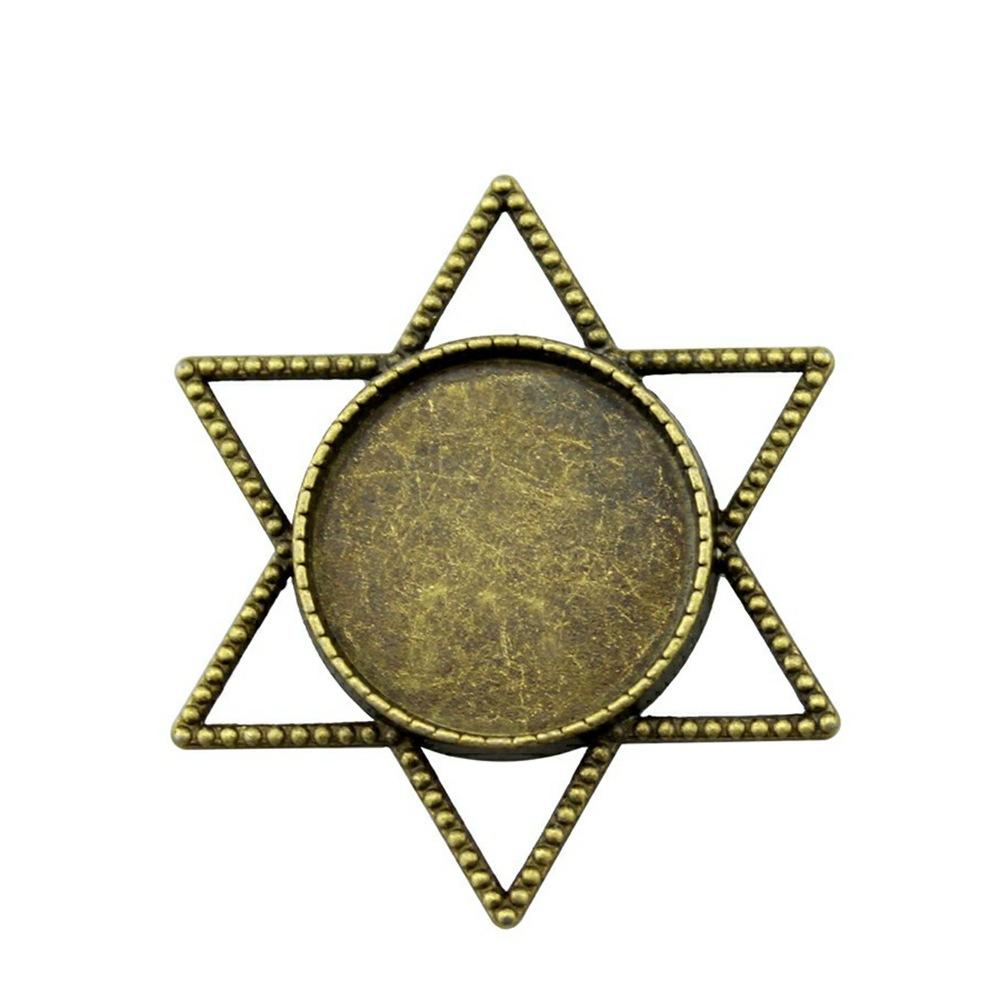10 Stück 20mm Innenmaß Antik-Bronze Farbe 34 Stil Cabochon Fassung Anhänger Passend für 20mm Glas Cabochon