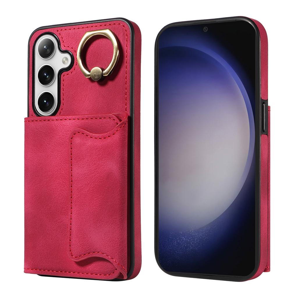 for Samsung Galaxy S24 series.for Samsung Galaxy S24, S24+, S24 Ultra Ring Bracket Card Holder Slots Cover Phone Case