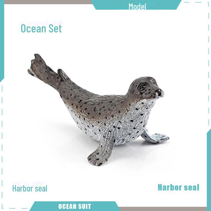 Marine Animal Model Set: Shark, Turtle, Dolphin, Whale, Penguin, Crab, and Seabed Creatures