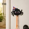 Stable Load Bearing Hook for Bags Wooden Spider Wall Keys Hat Towel, Cute Cartoon Black Decorative Halloween Hanger, Mounted Gothic Key Entryway