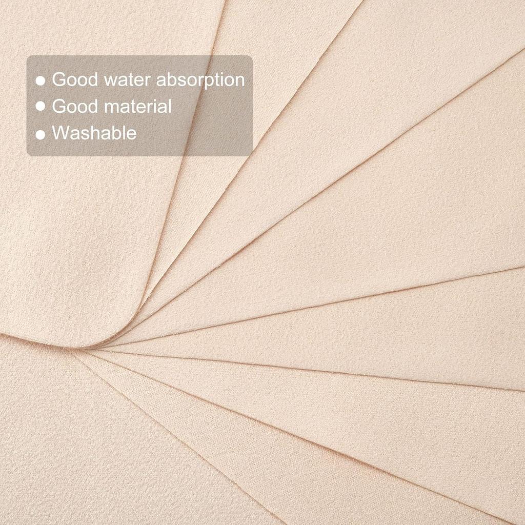 GORGECRAFT 20Pcs 5.9 Inch Chamois Pottery Tools Chamois Cloth Shammy Towel Suede Fiber Glasses Cleaning Cloth Absorbent Fast Drying Natural Chamois
