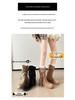 Women's Retro Chunky Heel Tassel Boots - Suede Mid-Calf Ruched Cowboy Style for Autumn/Winter