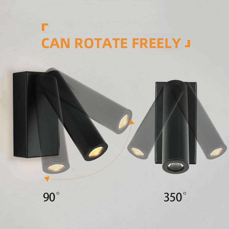 Modern 3W LED Bedside Lamp Wall Spotlight For Corridor Bedroom Hotel Night Book Study Reading Lamp Adjustable Rotate Wall Light