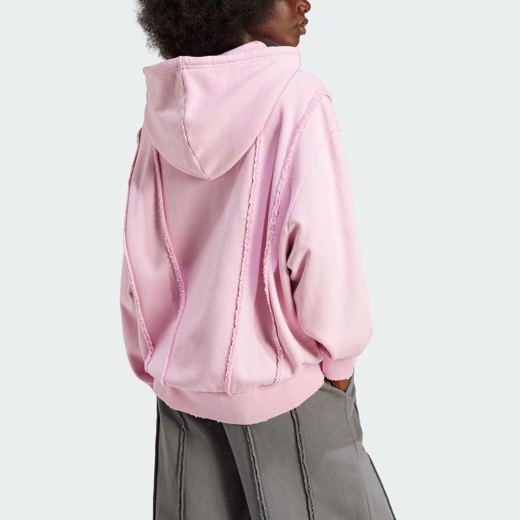 Adidas Originals Distressed Hoodie Women Tops Pink IY9026