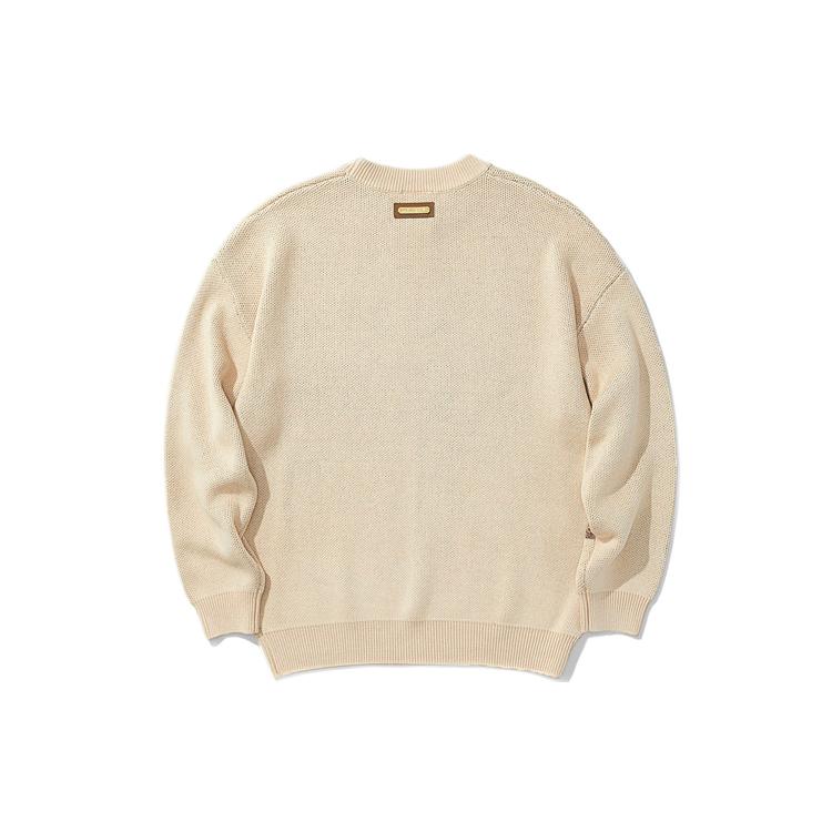 Li Ning Sweaters Men's Dusty Khaki Crew Neck Moderate Other AMBR085-1
