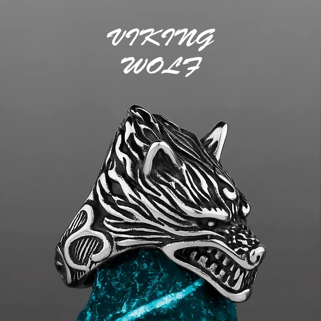 Nordic Viking Stainless Steel Ring Anchor Compass Tree of Life Rune Amulet Wolf Men Women Finger Jewelry Biker Party Club Gift
