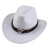 New Artificial Suede Western Cowboy Hat Tibetan Style Felt Roll Brim Cowgirl Cap Soft Ethnic Top Hat Outdoor Riding