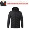 Men's Multi-Zone Hooded Electric Heated Cotton Coat with Long Sleeves