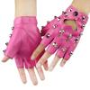 PU Leather Half-palm Gloves Fingerless Patent Leather Gloves Personality Rivet Gloves  Hip-Hop