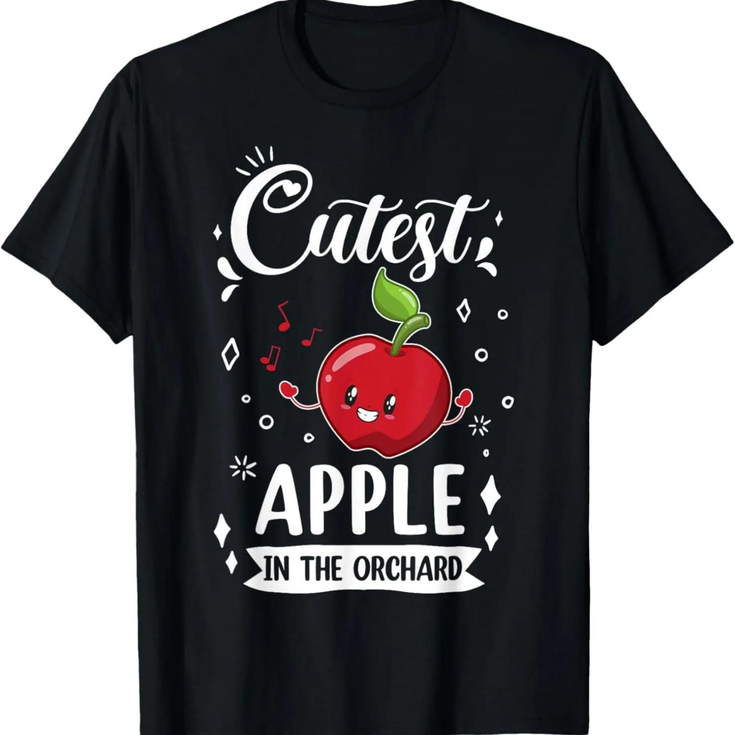 

Funny Cutest Apple In The Orchard Apple Picking Kids T-Shirt XXXXXL чорний
