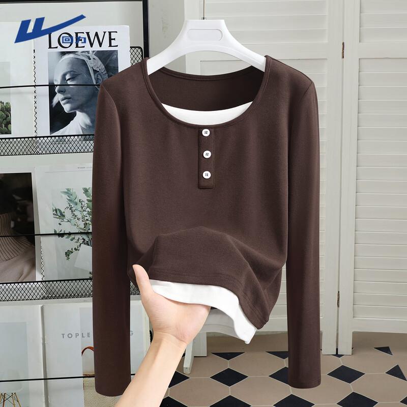 Warrior Women s Fake Two-Piece Long Sleeve T-shirt L