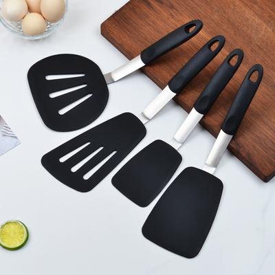 4pcs Espátula de Silicona Antiadherente para Freír Espátula Creativa para Freír Bistec Espátula Perforada para Freír Espátula para Freír Pescado Utensilio de Cocina