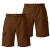Men's Color Cargo Shorts 2-Pack with Button and Elastic Waist, 6 Pockets