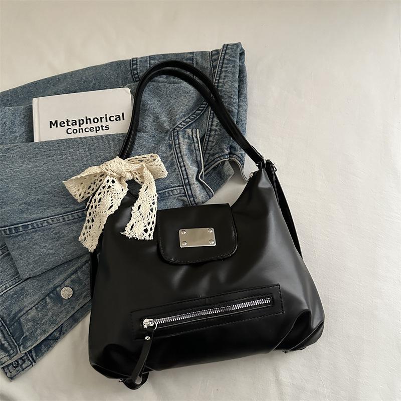 

Большая вместительная женская сумка-тоут 2025 года, простая фактура, сумка через плечо, многофункциональный рюкзак, прилив