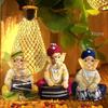 Musical Ganesha 3 Statues for Home Decor - (Multicolor, Pack of 3)