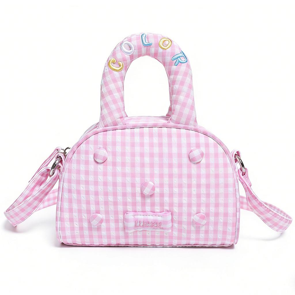 Handheld Small Bag - Exquisite Women's Casual Tote Bag with Shoulder Strap, Korean-style Checkered Bag