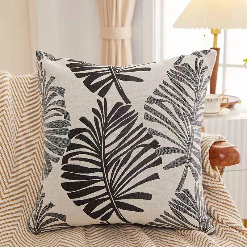Pack of 2 Square Fern Frond Pillow Decorative Pillow Cover, 18" x 18" Farmhouse Cushion Case for Bed Couch Sofa
