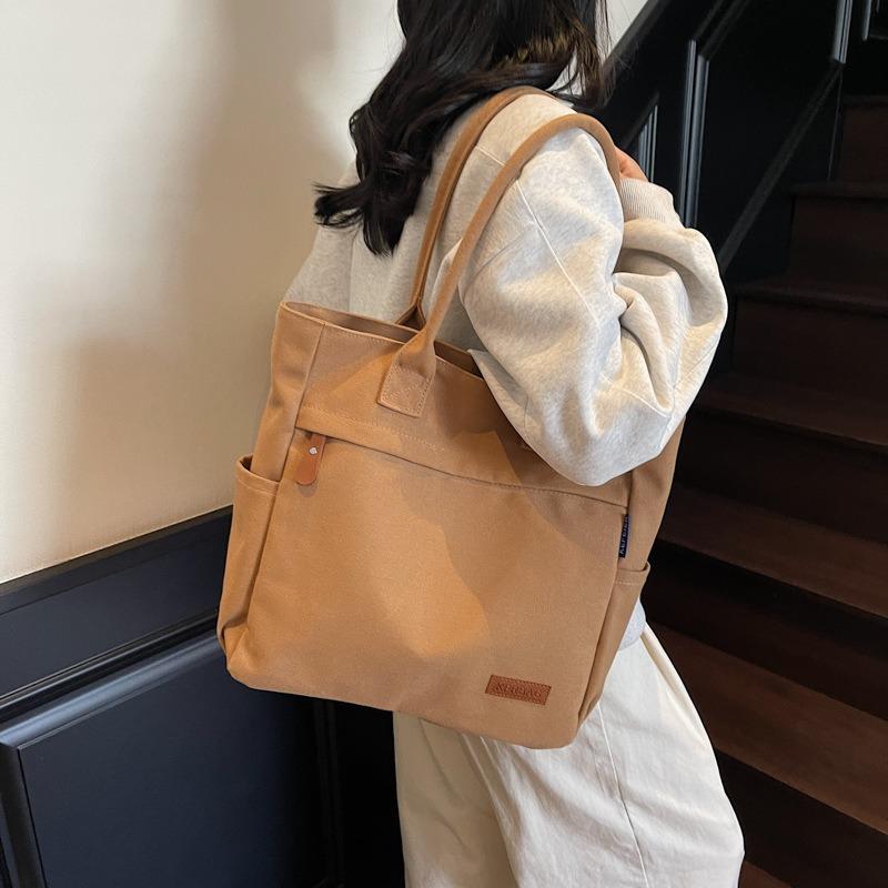Large-capacity canvas tote bag female new student class commuting versatile leisure shoulder bag