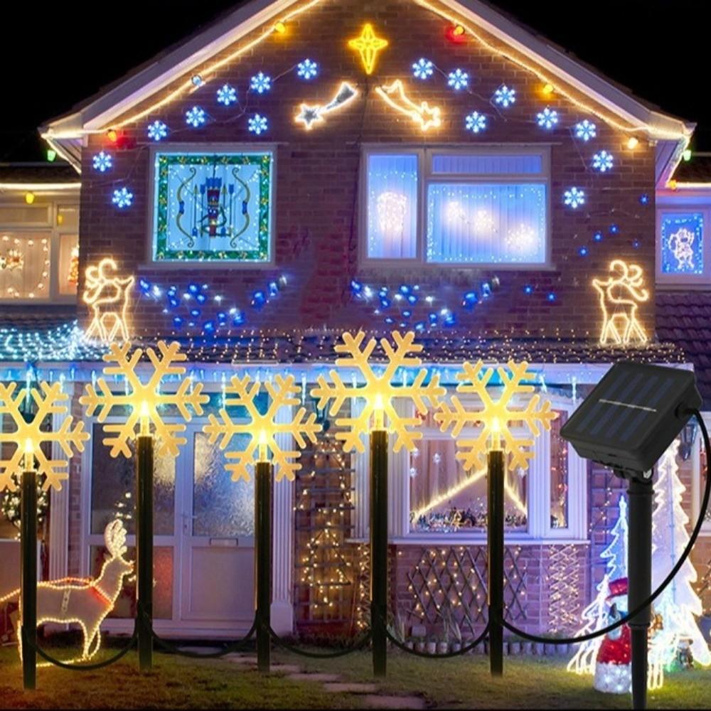 5Pcs/Set LED Christmas Stake Lights Waterproof Outdoor Christmas Lights For Yard