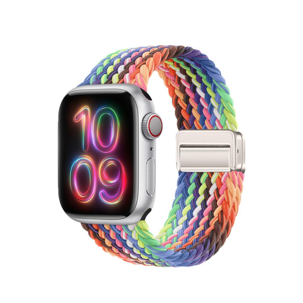 Cinturino in Tessuto di Nylon Multicolore per Apple Watch 46mm 42mm 44mm 40mm 45mm 49mm 41mm iWatch Serie Ultra 3 SE 3 11 10 9 8 7 6