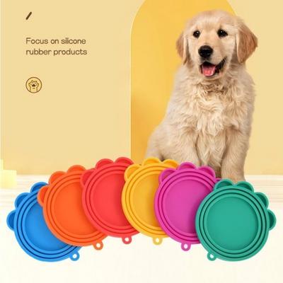 Reusable Pet Canned Lid Silicone Feeders Food Can Lid Storage Top Cap Cover Pet Daily Supplies